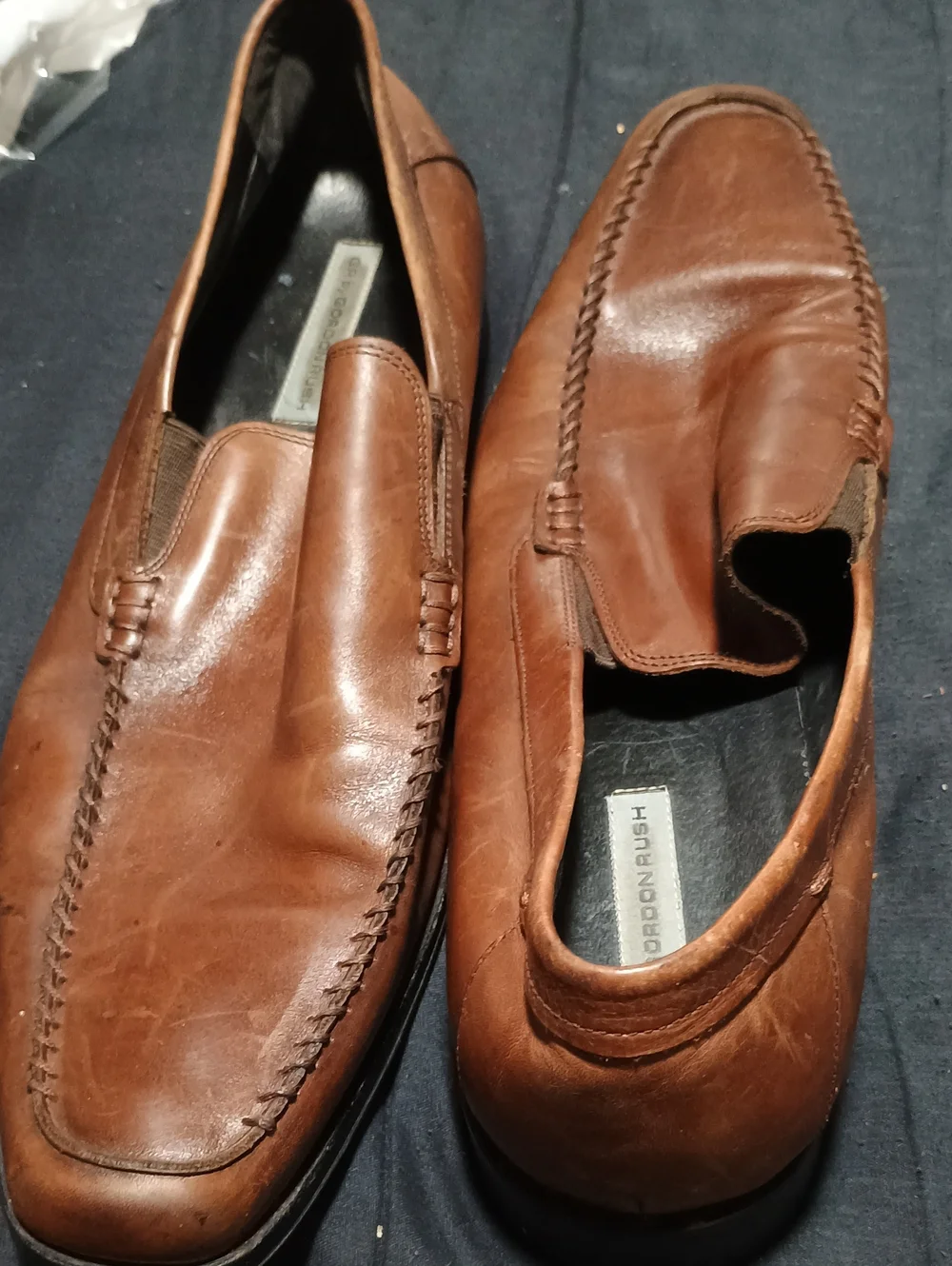 Gordon Rush Tan/Brown Leather Slip-On Loafers (258)